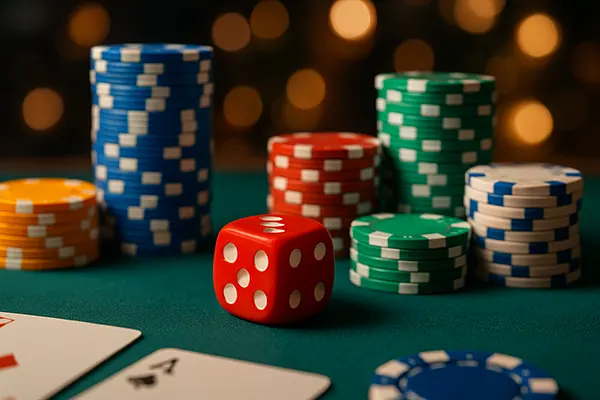 Baccarat table close-up