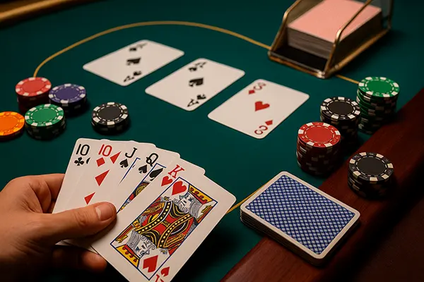 Baccarat table close-up