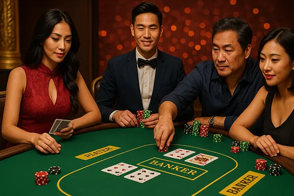 Online baccarat gameplay
